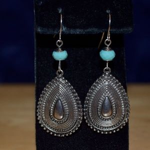 Silvertone Teardrop Dangle Earrings